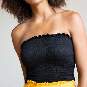 Ragstock Bandeau Ruffled Tube Top